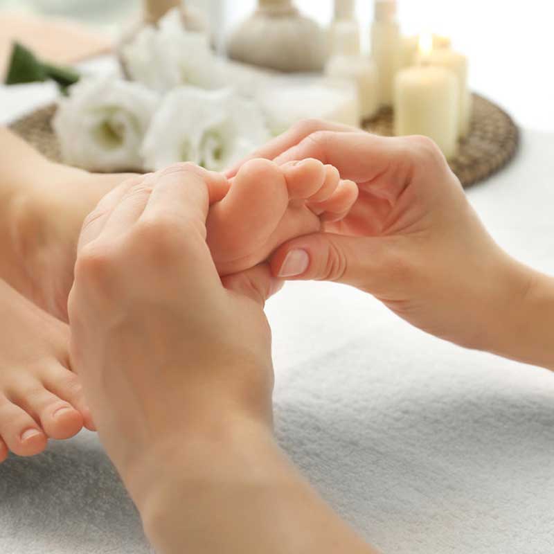 Rose Gold Pedicure Hot Stone with Gel Polish